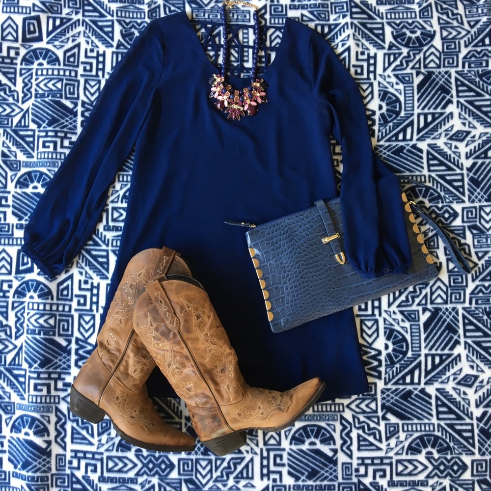 Navy shift dress